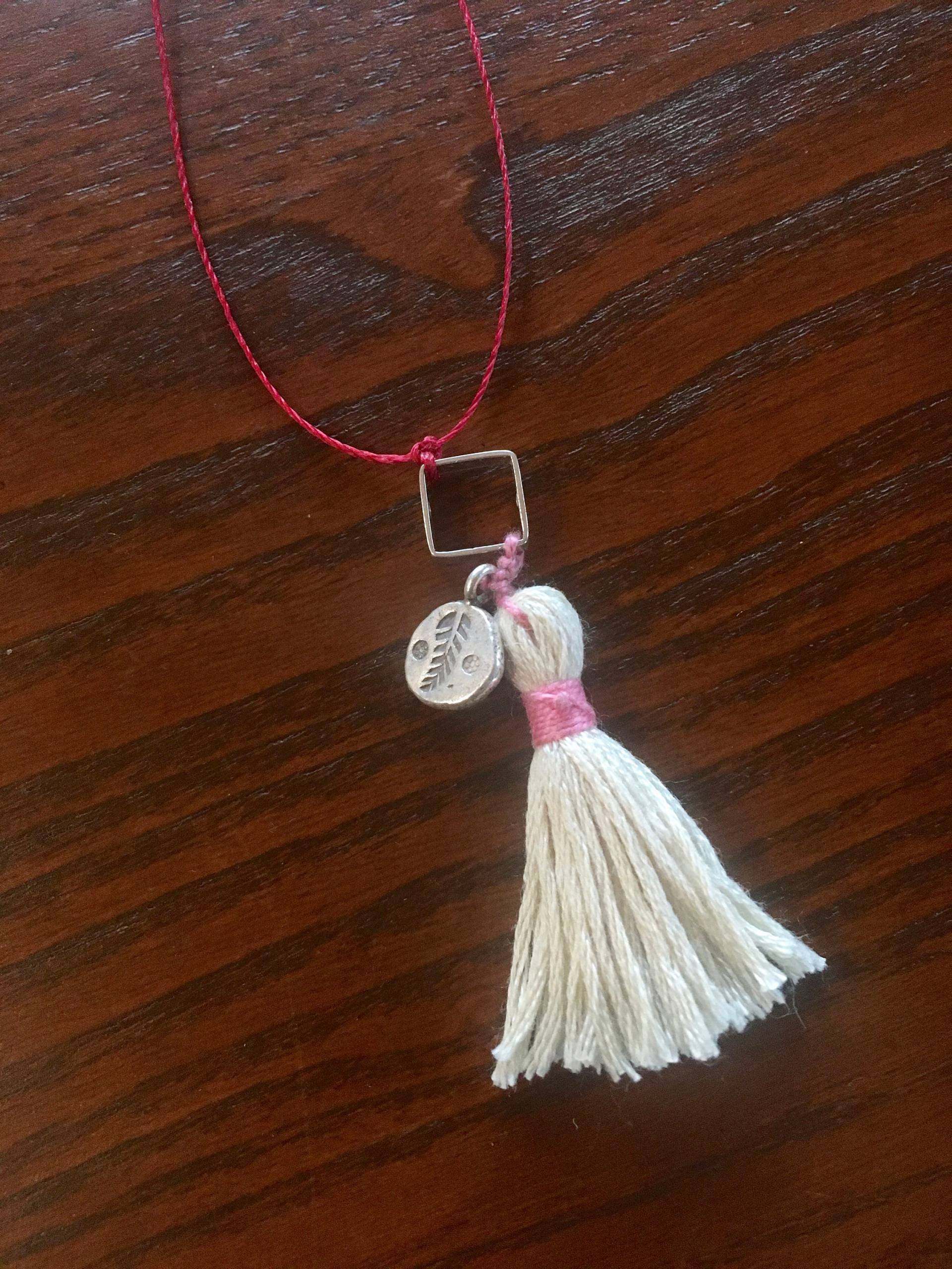 Quaste Farn Charm Mandala Halskette Quaste Farn Charm Mandala Halskette von echoinggreen