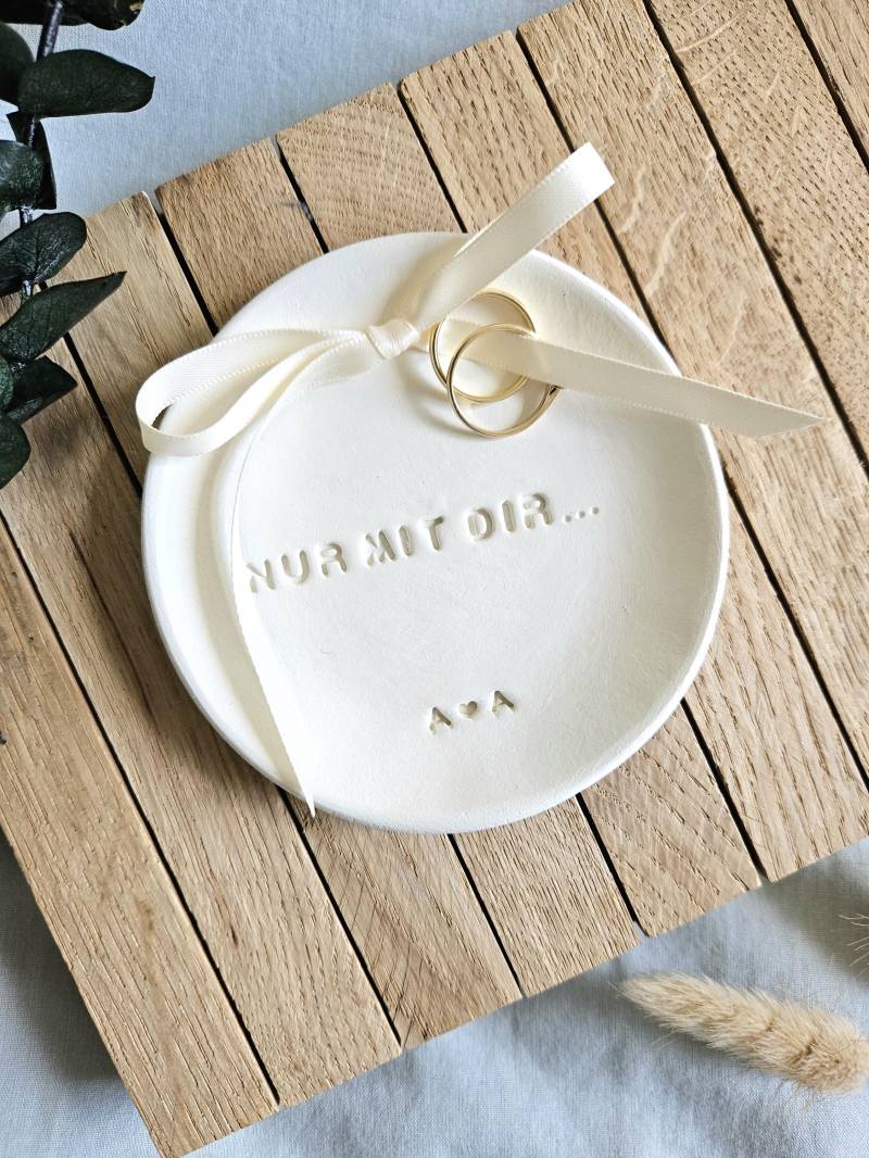 Ringschale Hochzeit Mit Spruch/Personalisierbar Initialen Personalisiertes Hochzeitsgeschenk Ringkissen Alternative Ringbox von echteinfach