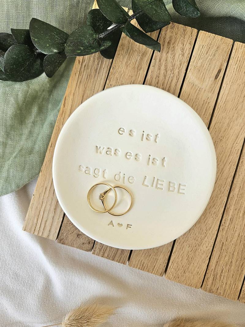 Ringschale Hochzeit Mit Spruch/Personalisierbar Initialen Personalisiertes Hochzeitsgeschenk Ringkissen Alternative Ringbox von echteinfach