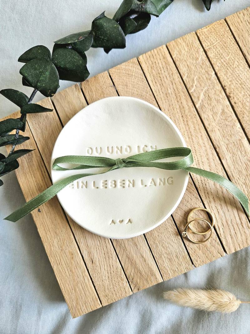 Ringschale Hochzeit Mit Spruch/Personalisierbar Initialen Personalisiertes Hochzeitsgeschenk Ringkissen Alternative von echteinfach