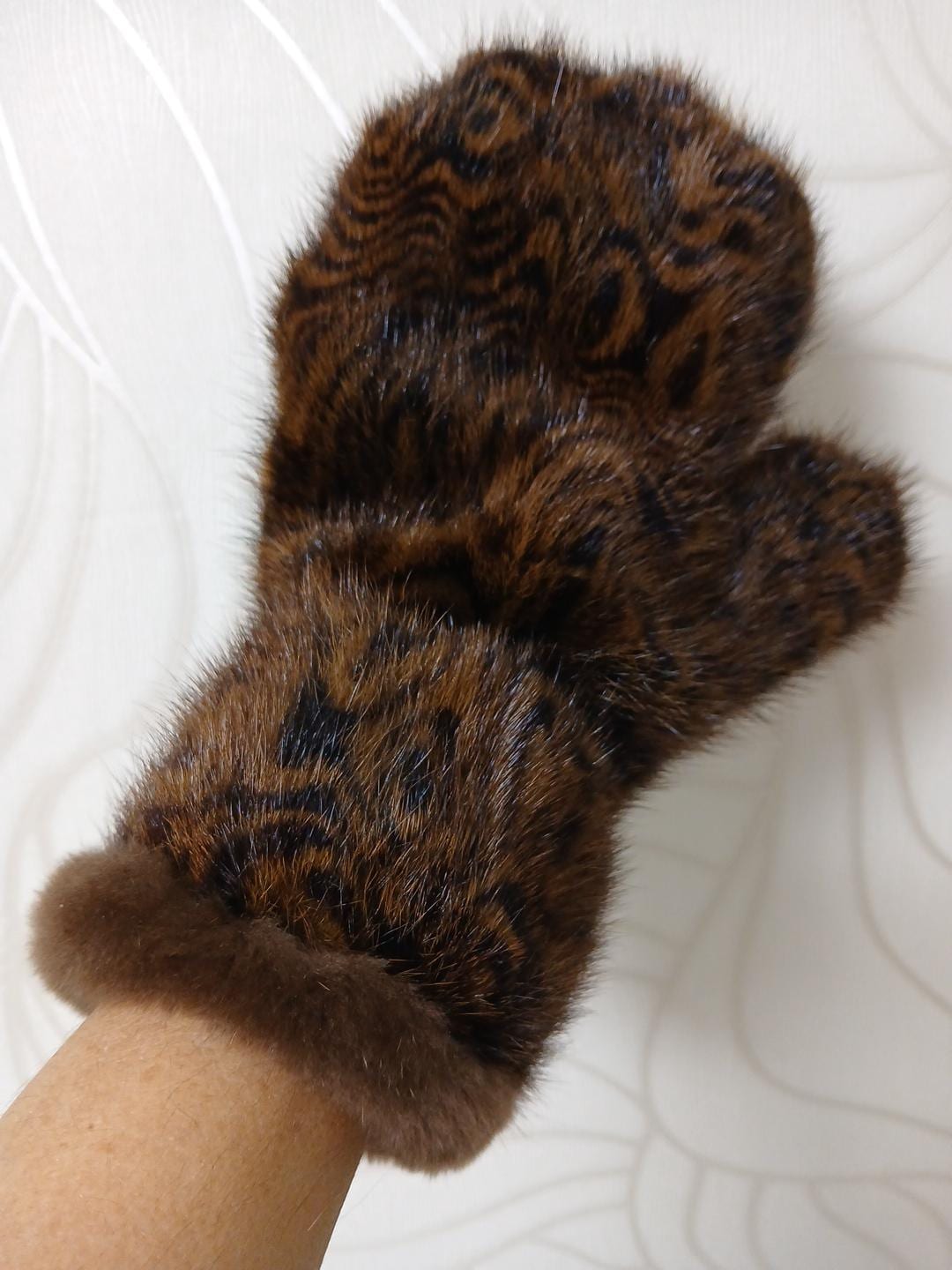 Echtfell Handschuhe Pelz Nerz Pelzhandschuhe Fäustlinge Neu Edel Winter 1 Paar Gummizug von echtpelzbommelde