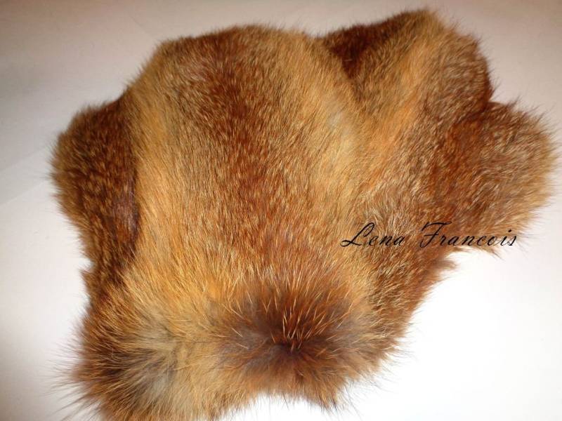 Echtfell Handschuhe Pelzhandschuhe Glove Fäustlinge Neu Edel Winter 1 Paar Superweich Rotfuchs Naturfarbe von echtpelzbommelde