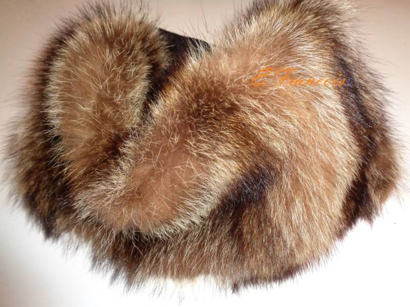 Echtfell Loopschal Waschbär Natur Pelzschal Pelzloop Kuschelweich Neu Halswärmer Damen Herren von echtpelzbommelde