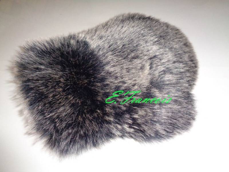 Pelz Handschuh Blaufuchs Optik Imitat Neu Wellness Pur Schwarz Helle Spitzen Universal Massage Autopflege Preis Pro Stück von echtpelzbommelde