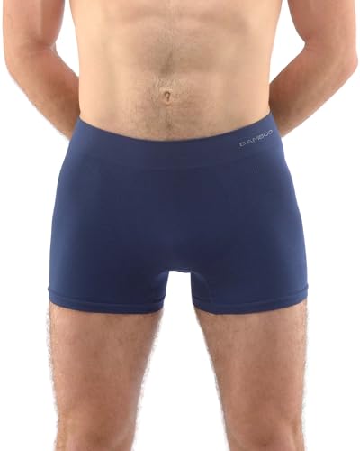 ecoBAMBOO Boxershorts Herren mit langem Bein aus Bambus Unterhosen Männer für Sport & Alltag (Navy, L-XL) von ecoBAMBOO