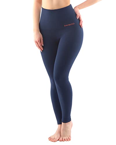 ecoBAMBOO Leggings Damen High Waist aus Bambus (Navy, M-L) von ecoBAMBOO