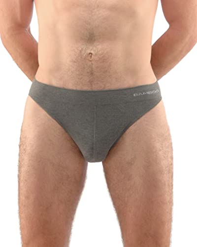 ecoBAMBOO Unterhosen Männer aus Bambus, Herren Slip, für Sport & Alltag (Grau, S-M) von ecoBAMBOO