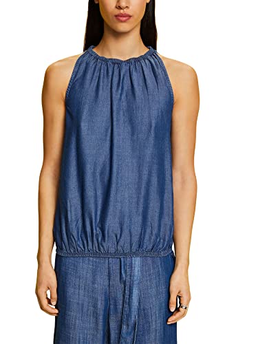 ESPRIT Damen 043CC1F303 Bluse, 901/Blue Dark Wash, S von ESPRIT