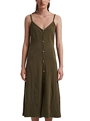 edc by ESPRIT Damen Kleid 051cc1e306, Khaki Green, XS von ESPRIT