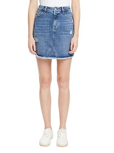 ESPRIT Damen 082CC1D312 Rock, 902/BLUE MEDIUM WASH, 32 von ESPRIT