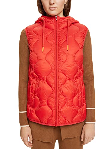 ESPRIT Damen 082CC1H304 Weste, 635/ORANGE RED, xx_l von ESPRIT