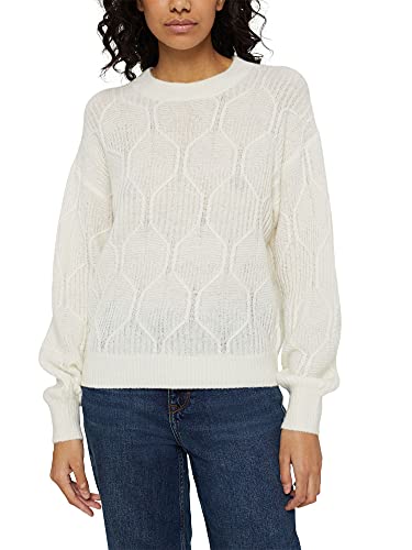 ESPRIT Damen 091CC1I306 Pullover, 110/OFF White, M von ESPRIT