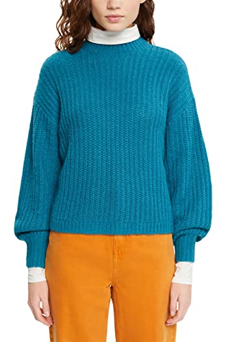 ESPRIT Damen 092CC1I309 Pullover, 455/TEAL Blue, M von ESPRIT