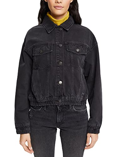 ESPRIT Damen 102CC1G306 Jacke, 911/BLACK Dark WASH, L von ESPRIT