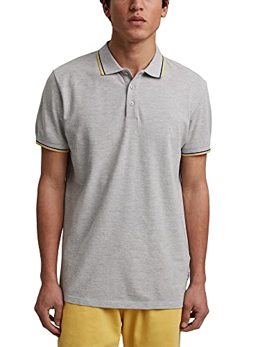 edc by ESPRIT Herren Polohemd 021cc2k324, 044/Light Grey 5, S von ESPRIT