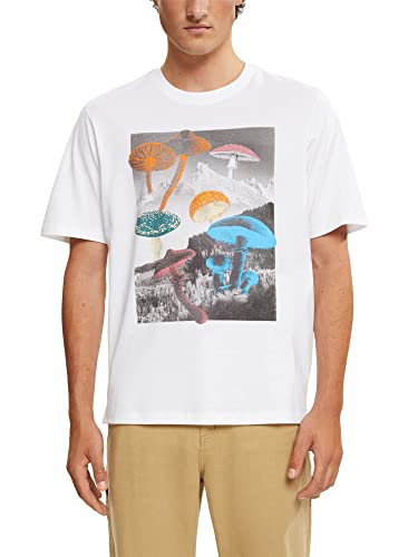 ESPRIT Herren 082CC2K313 T-Shirt, 100/WHITE, Standard von ESPRIT