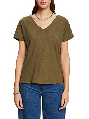 ESPRIT Damen 033CC1K312 T-Shirt, 350/KHAKI Green, M ESPRIT Damen 033CC1K312 T-Shirt, 350/KHAKI Green, M von ESPRIT