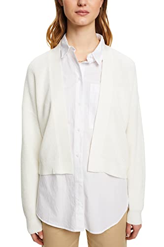 ESPRIT Damen 992CC1I307 Strickjacke, 110/OFF White, L von ESPRIT