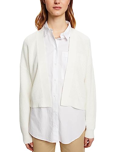 ESPRIT Damen 992CC1I307 Strickjacke, 110/OFF White, M von ESPRIT