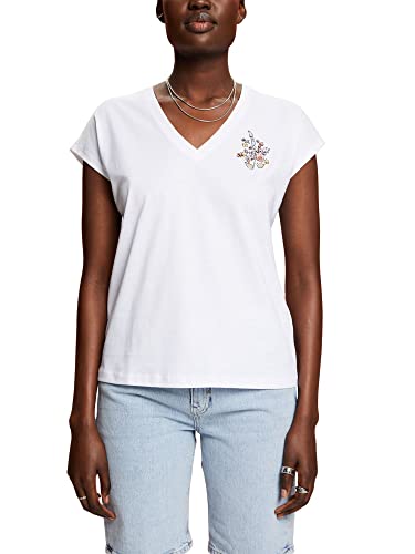 ESPRIT Damen 043CC1K322 T-Shirt, 100/WHITE, S von ESPRIT