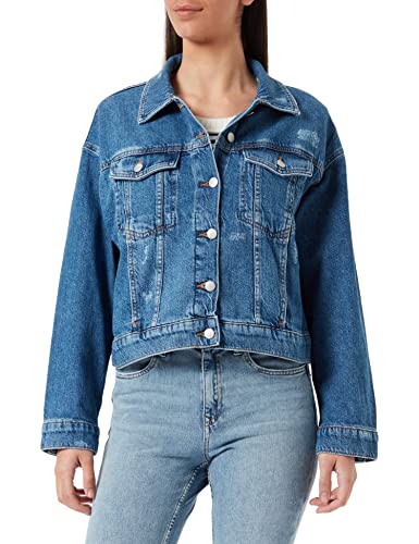 edc by Esprit Women's 022CC1G309 Jacket, 902/BLUE Medium WASH, L von ESPRIT