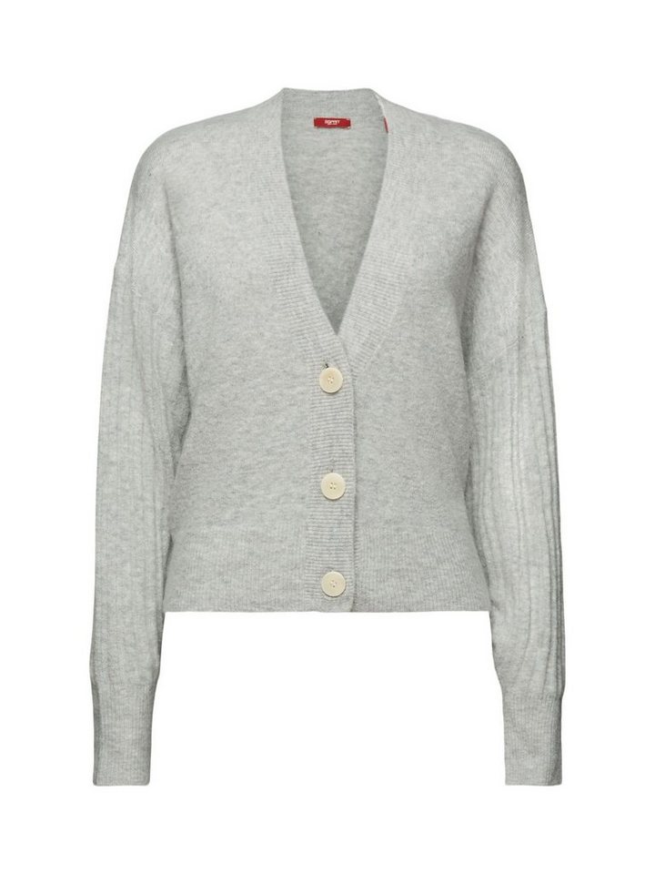 edc by Esprit Strickjacke V-Ausschnitt-Cardigan aus Wollmix (1-tlg) von edc by Esprit