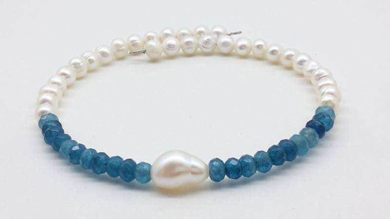 Armreif Perle Mit Jade von edelSTEINhuber