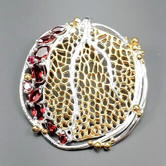 Eindrucksvoller & Seltener Designeranhänger -925Er Silber -14Ct Gold + Rhodolite Eindrucksvoller & Seltener Designeranhänger -925Er Silber -14Ct Gold + Rhodolite von edeldesign