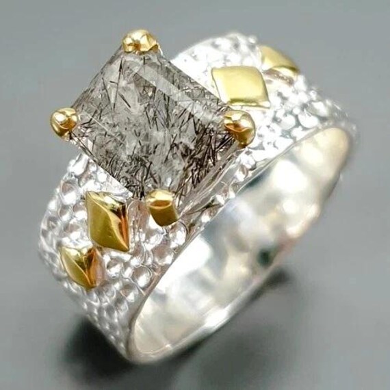 Herrlicher Designerring-925Ersilber - Facettierter Rutil Mit Fäden -Rg19 60-Echter Edelstein-Schöne Qualität-Unikat Schönes Geschenk von edeldesign