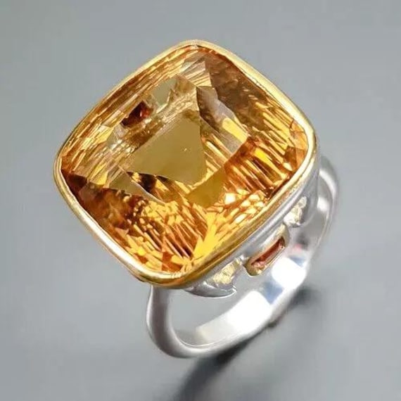 Hervorragender Designerring-925Ersilber-14Ctgold Citrin-Quarz-Granat Rg18-57-Hochwertiger Silberschmuck-Einzelstück-Muttertags Geschenk Hervorragender Designerring-925Ersilber-14Ctgold Citrin-Quarz-Granat Rg18-57-Hochwertiger Silberschmuck-Einzelstück-Muttertags Geschenk von edeldesign