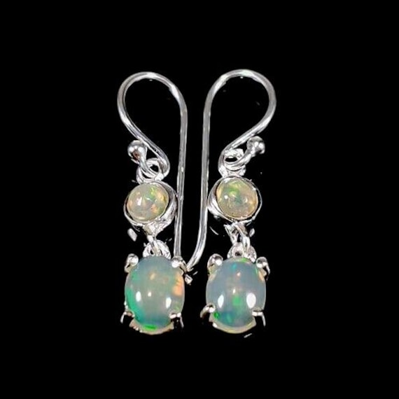 Minikleine Designer Ohrhänger - 925Er Silber Mit 4 Vollopale 3cm Lang- Ganz Süße Ohrringe von edeldesign