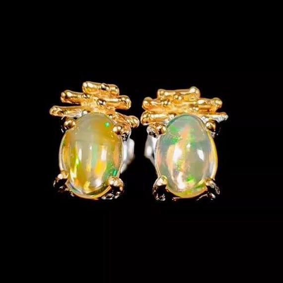 Minikleine Designer Ohrstecker - 925Er Silber 14Ct Gold- Vollopale- Schönes Geschenk Preiswerter Schmuck von edeldesign