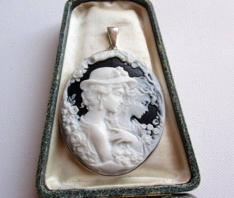 Wunderschöner Xxl Gemmen - Anhänger -925Er Silber 2 Damen Mit Rosengirlande von edeldesign