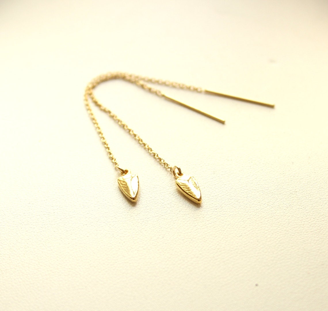 14K Gold Filled Ketten Ohrringe Mit Chevron Anhänger 10mm Dreieckig Golden Arrow Statement 80mm Schild Dreieck Pfeil Geschenk Fein von edelfeinES