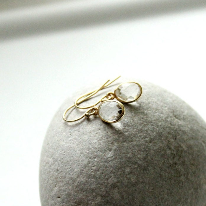 14K Gold Filled Ohrringe Mit Bergkristall Anhänger 9mm Oval Touching Esprit Energie Glück Liebe Harmonie Braut Schönes Geschenk Quarz Fein von edelfeinES