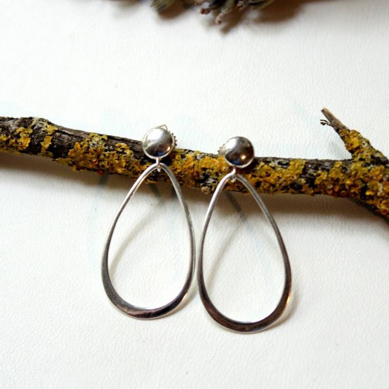 925 Silber Ohrstecker Mit Großem Tropfen 29mm Anhänger Aus Delight Silhouette Esprit Tropfenförmig Boho Schönes Geschenk Fein von edelfeinES