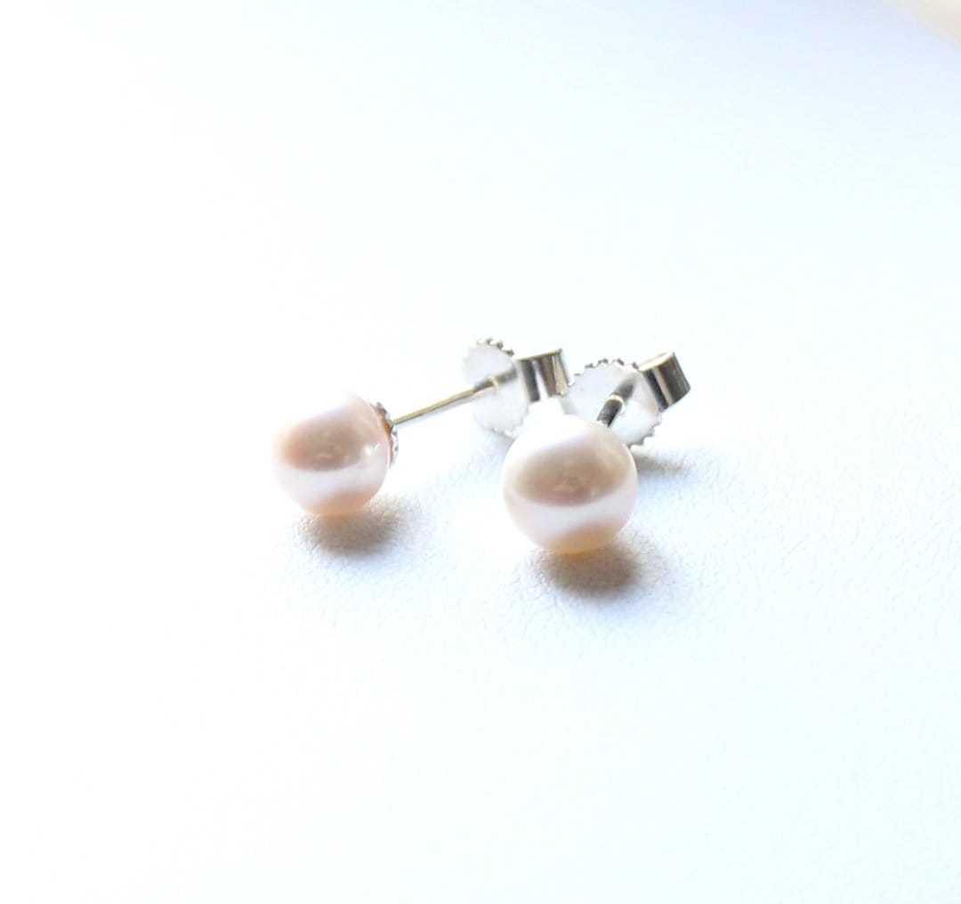 925 Silber Perlen Ohrstecker 6mm Rund Schlichte Eleganz Weiße Zuchtperle Ohrringe Maritim Strand Perlenstecker Ozean Geschenk Fein von edelfeinES