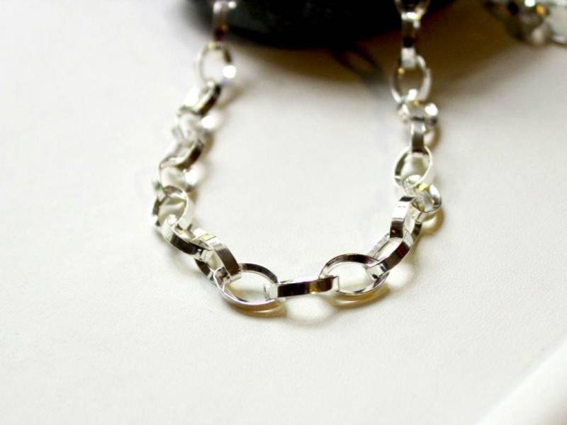 Opulente 925 Silber Kette Mit Ovalen Gliedern/Ösen 13mm Aus Marquise Statement Gliederkette Navette Geschenk Unisex Edel Fein von edelfeinES