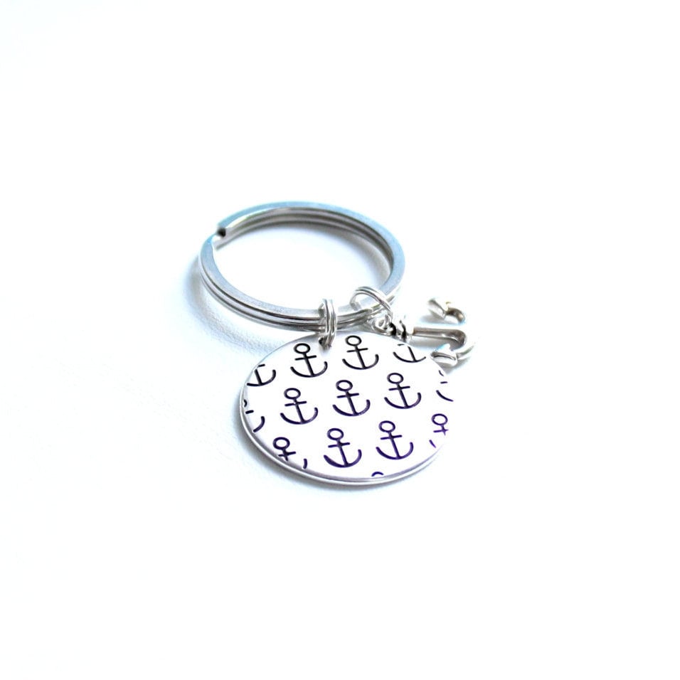 Schlüsselanhänger Mit Anker Amulett 30mm Und Anhänger Sailing Maritim Strand Ozean Symbol Reise Silber Oder Gold Segler Geschenk Fein von edelfeinES