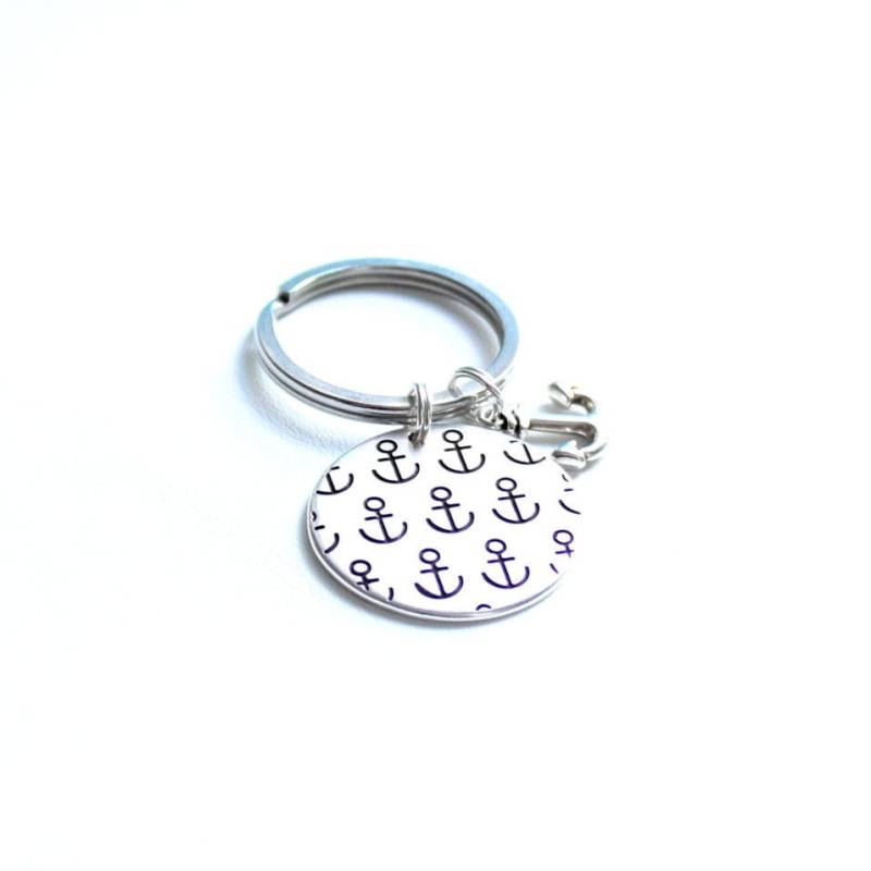 Schlüsselanhänger Mit Anker Amulett 30mm Und Anhänger Sailing Maritim Strand Ozean Symbol Reise Silber Oder Gold Segler Geschenk Fein von edelfeinES