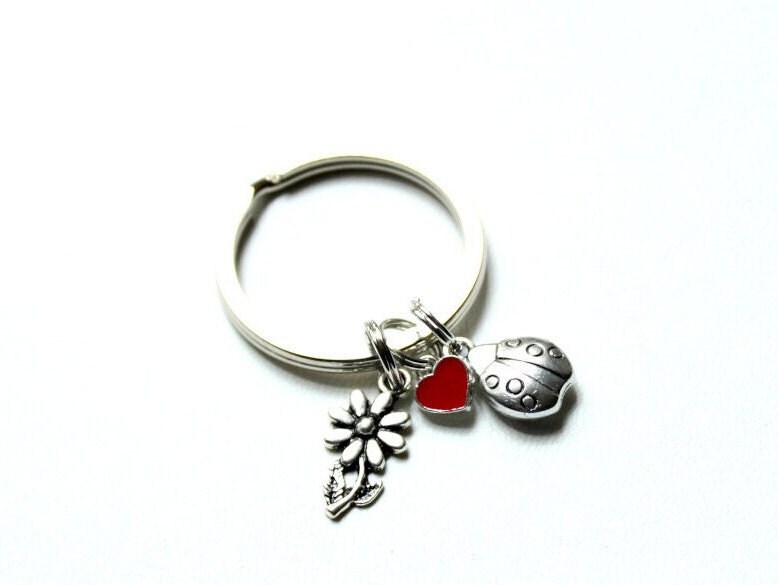 Schlüsselanhänger Mit Marienkäfer Blüte Herz Anhänger Glücksmoment Glück Wunsch Reise Mitbringsel Schönes Geschenk Glücksbringer Kind Fein von edelfeinES