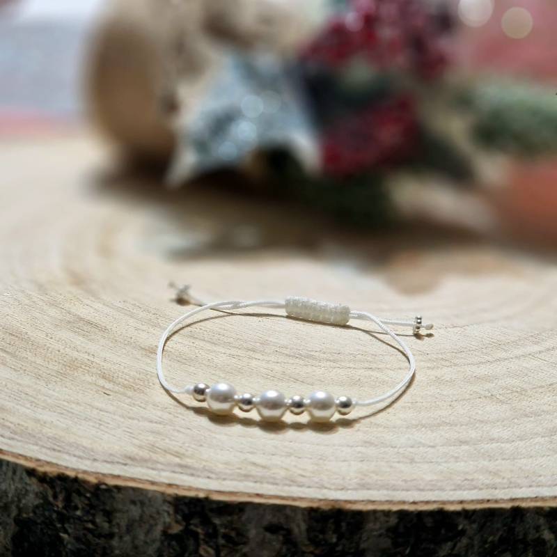 Perlenarmband Makramee Mit Süßwasserperlen von edelperlenbyelena