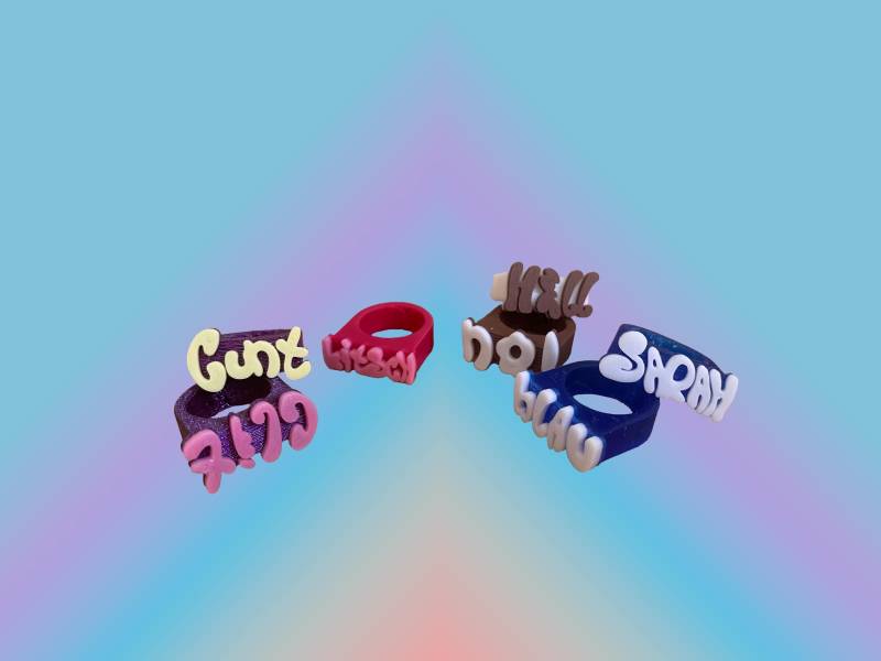 Personalisierbarer 3D-Gedruckter Ring - Custom in Zwei Farben Y2K Kitsch Schmuck Bunte Statement-Ringe von edimceckig