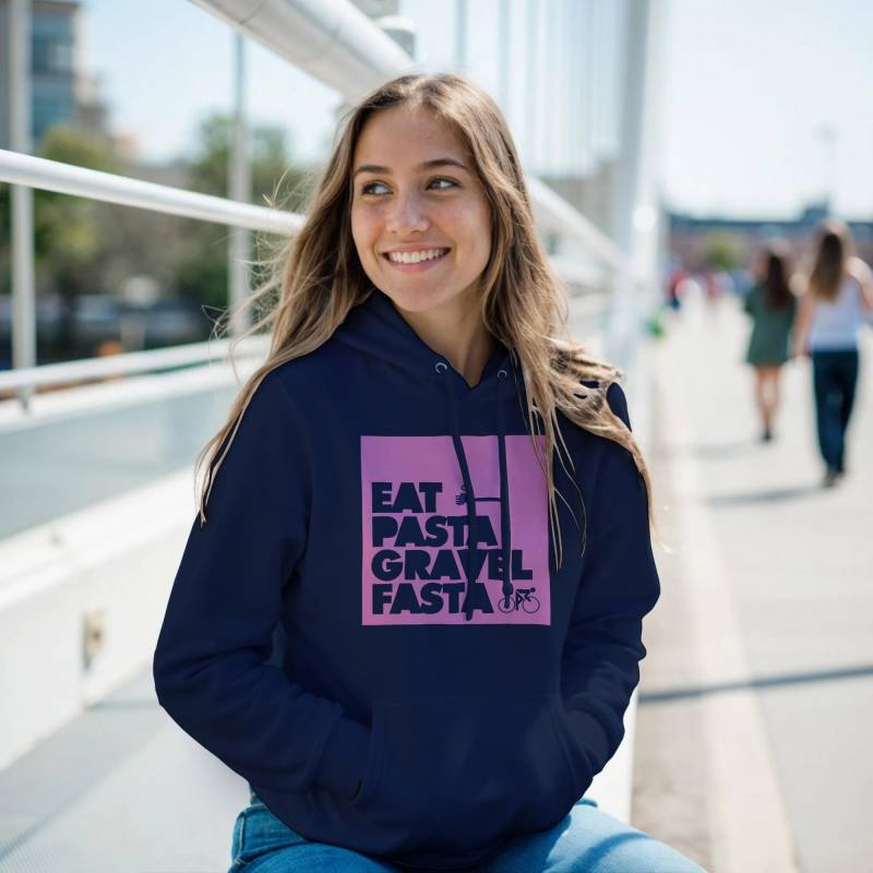 Classic Unisex Pullover Hoodie | Farbe Dunkelblau/Navy Eat Pasta Gravel Fasta von edition28