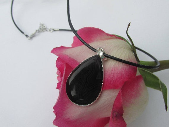 Sonderangebot, Einfach Schwarz, Elegante Und Sehr Schöne Schwarze Onyx Halskette, 925 Silber, Kordel Oder Kette Sonderangebot, Einfach Schwarz, Elegante Und Sehr Schöne Schwarze Onyx Halskette, 925 Silber, Kordel Oder Kette von edolena