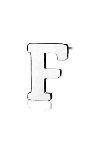 eeddoo® Damen Zeichen-Ohrstecker aus Edelstahl Silber im Design Alphabet Buchstaben Einzeln von A - Z (F) von eeddoo