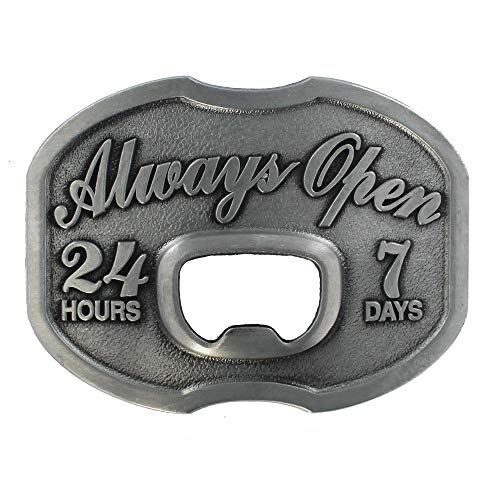 eeddoo® Gürtelschnalle - Always Open Flaschenöffner (Buckle für Wechselgürtel für Damen und Herren | Belt Frauen Männer Oldschool Rockabilly Metall Gothic Wave Rock Biker Western Trucker Casino Skull) von eeddoo