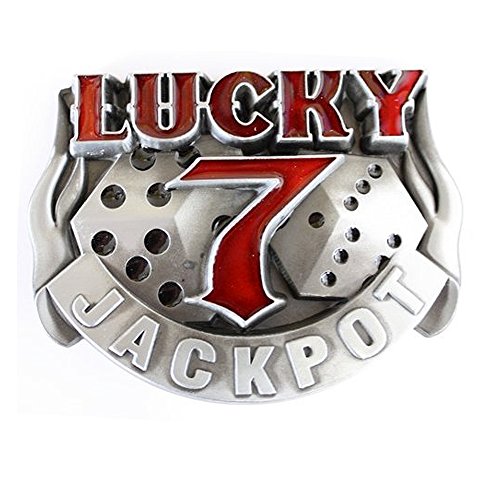 eeddoo® Gürtelschnalle - Lucky 7 (Buckle für Wechselgürtel für Damen und Herren | Belt Frauen Männer Oldschool Rockabilly Metall Gothic Wave Rock Biker Western Trucker Casino Skull) von eeddoo