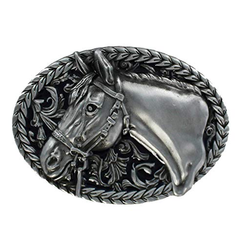 eeddoo® Gürtelschnalle - Pferd (Buckle für Wechselgürtel für Damen und Herren | Belt Frauen Männer Oldschool Rockabilly Metall Gothic Wave Rock Biker Western Trucker Casino Skull) von eeddoo