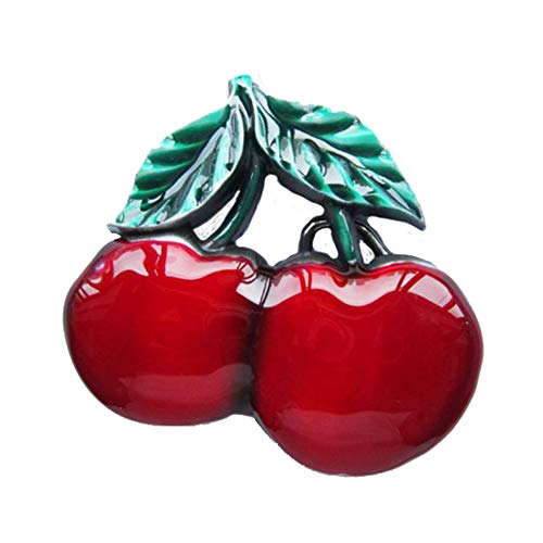 eeddoo® Gürtelschnalle Sweet Cherries (Buckle für Wechselgürtel für Damen und Herren | Belt Frauen Männer Oldschool Rockabilly Metall Gothic Wave Rock Biker Western Trucker Casino Skull) von eeddoo